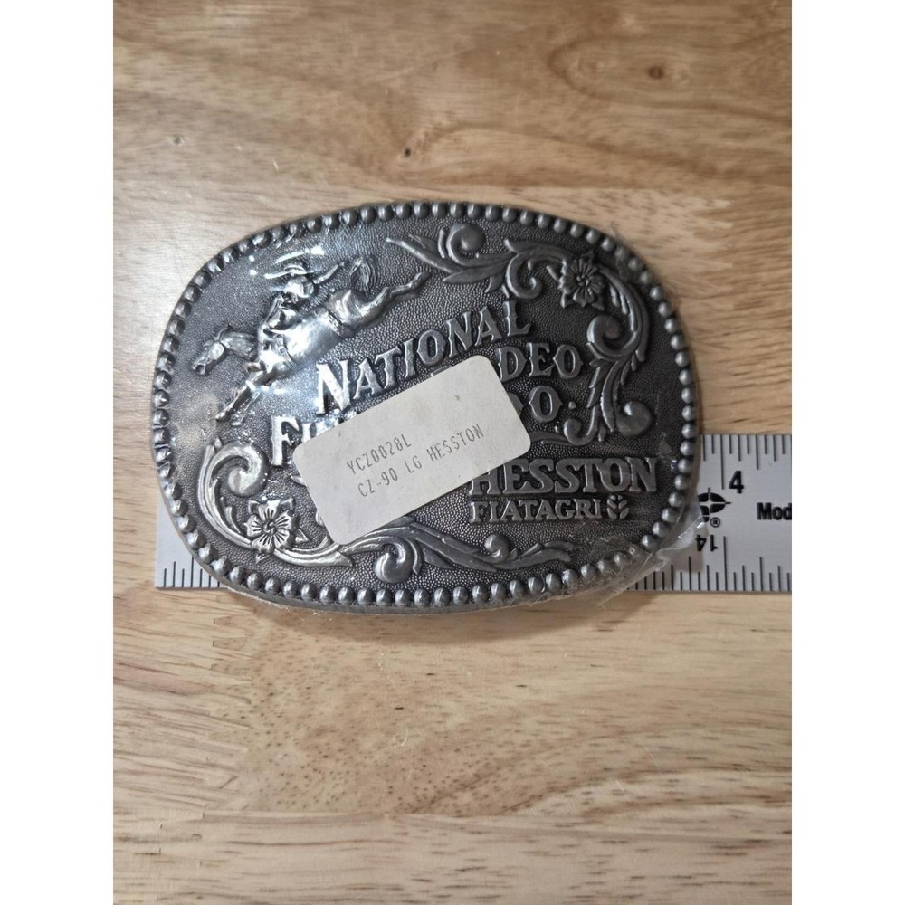 1990 Hesston National Finals Rodeo NFR Belt Buckle Fred Fellows NOS Sealed